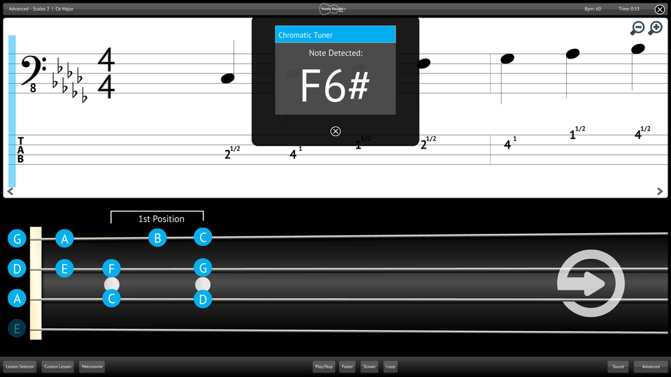 Purely Double Bass Screenshot Chromatic Tuner